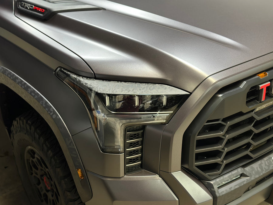 Shadow Black Headlight Eyelid Vinyl Overlays | 2022+ Toyota Tundra